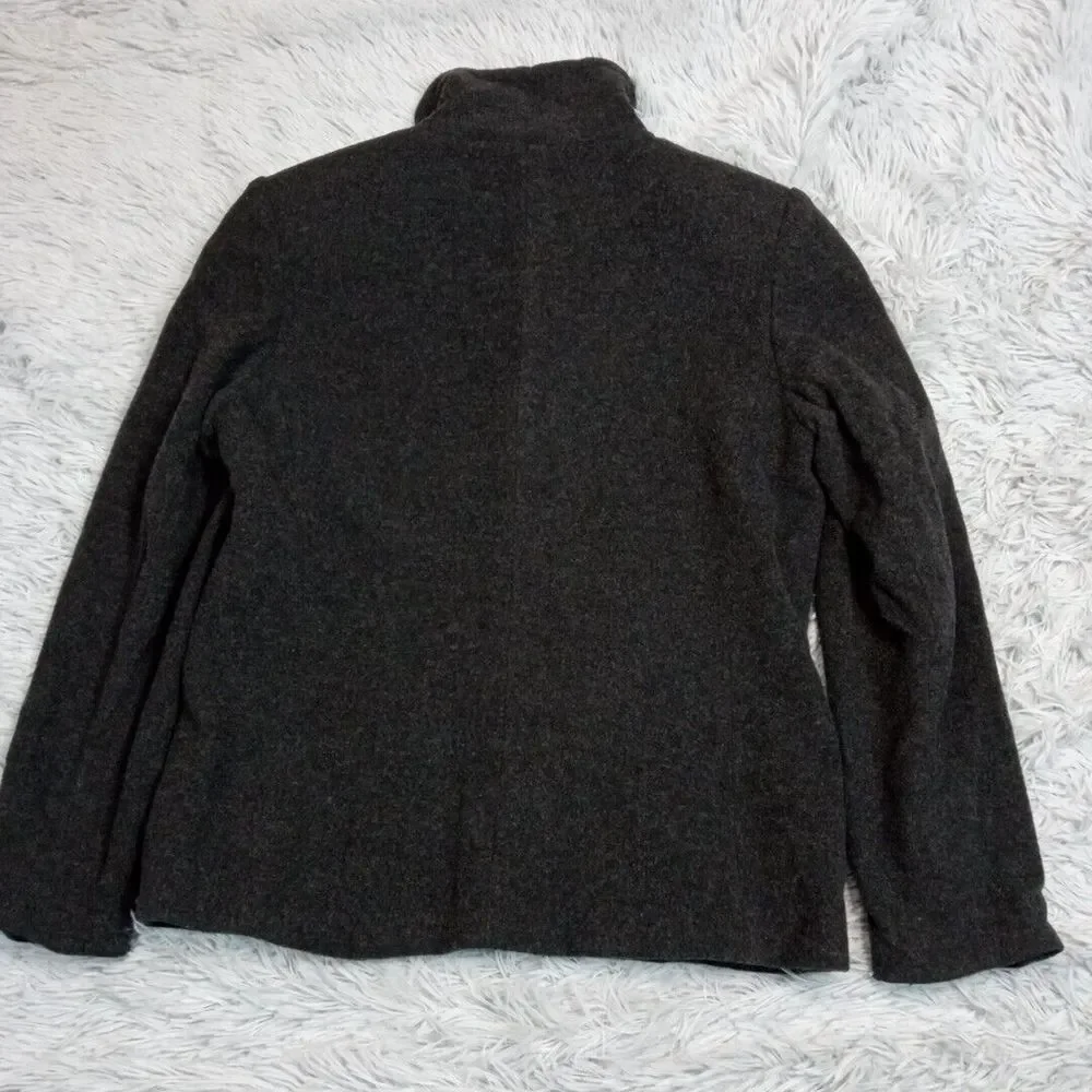 Vintage Petite Sophisticate Jacket Womens 2 Gray Wool Cashmere Blend Preppy Coat